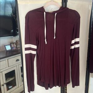 Ultra Flirt Burgundy Hoodie with White Accents